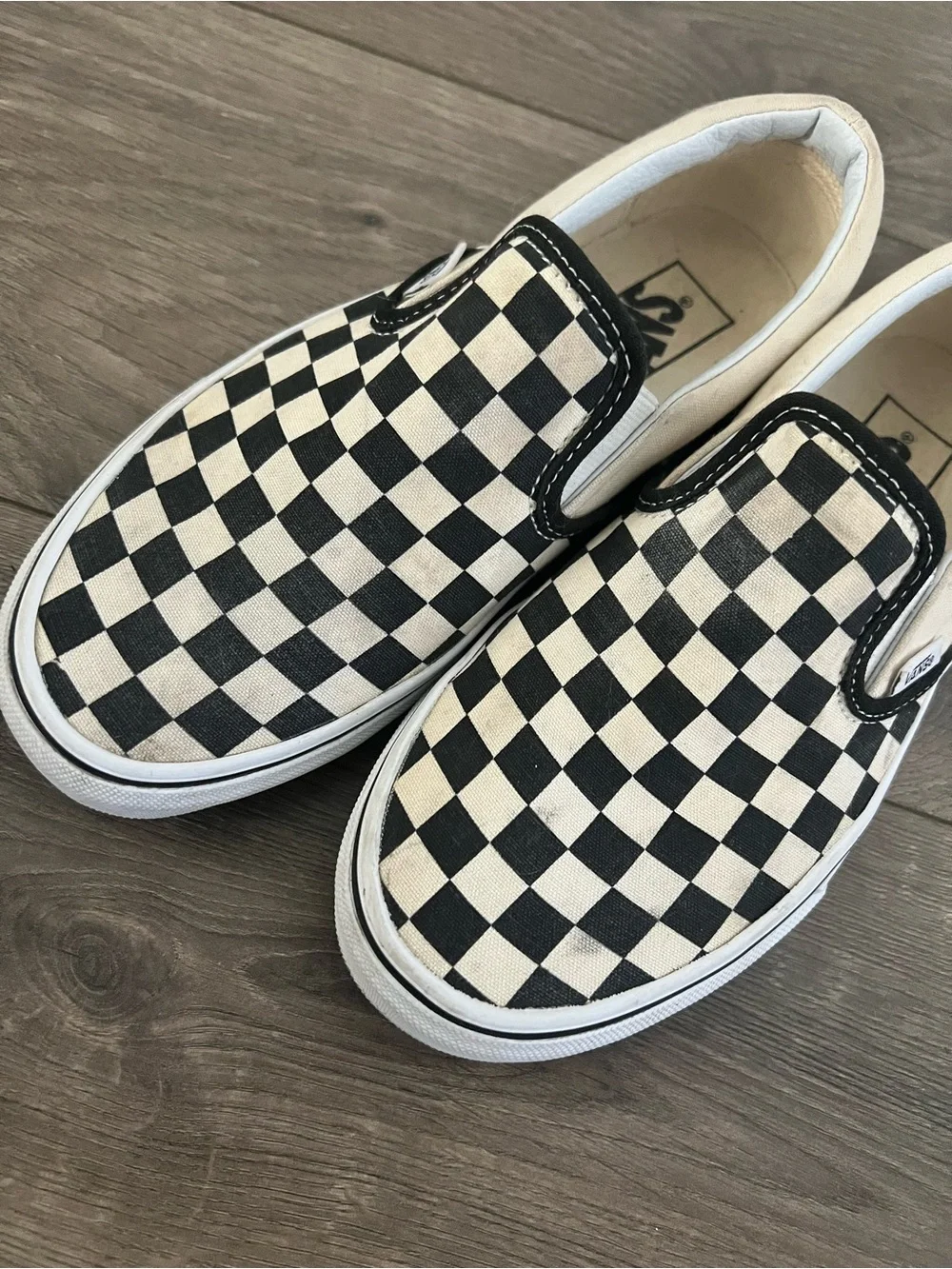 Vans Checkerboard Slip-On Sneakers - Black & White
